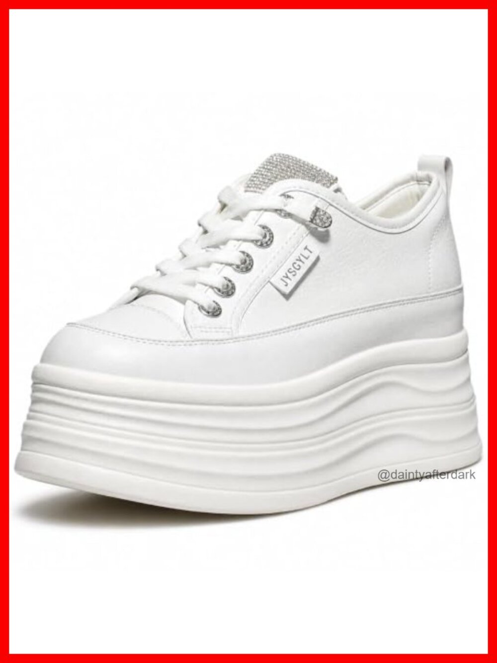 Platform Sneakers Lace-Up Cushioned Non-Slip Walking Shoes
